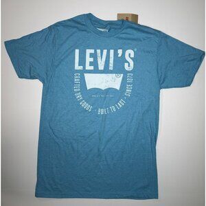 Levi's Lightweight Powder Blue Mens Med. Short Sleeve Shirt w/ Levi Graphic NWT